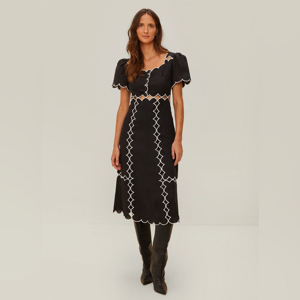 FARM Rio Scalloped Cut Out Dress